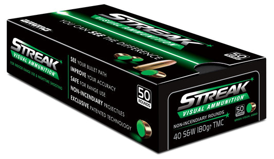 Ammo Inc STREAK Target .40 S&W Handgun Ammo - 180 Grain | TMC | Green | (50 Round Box)