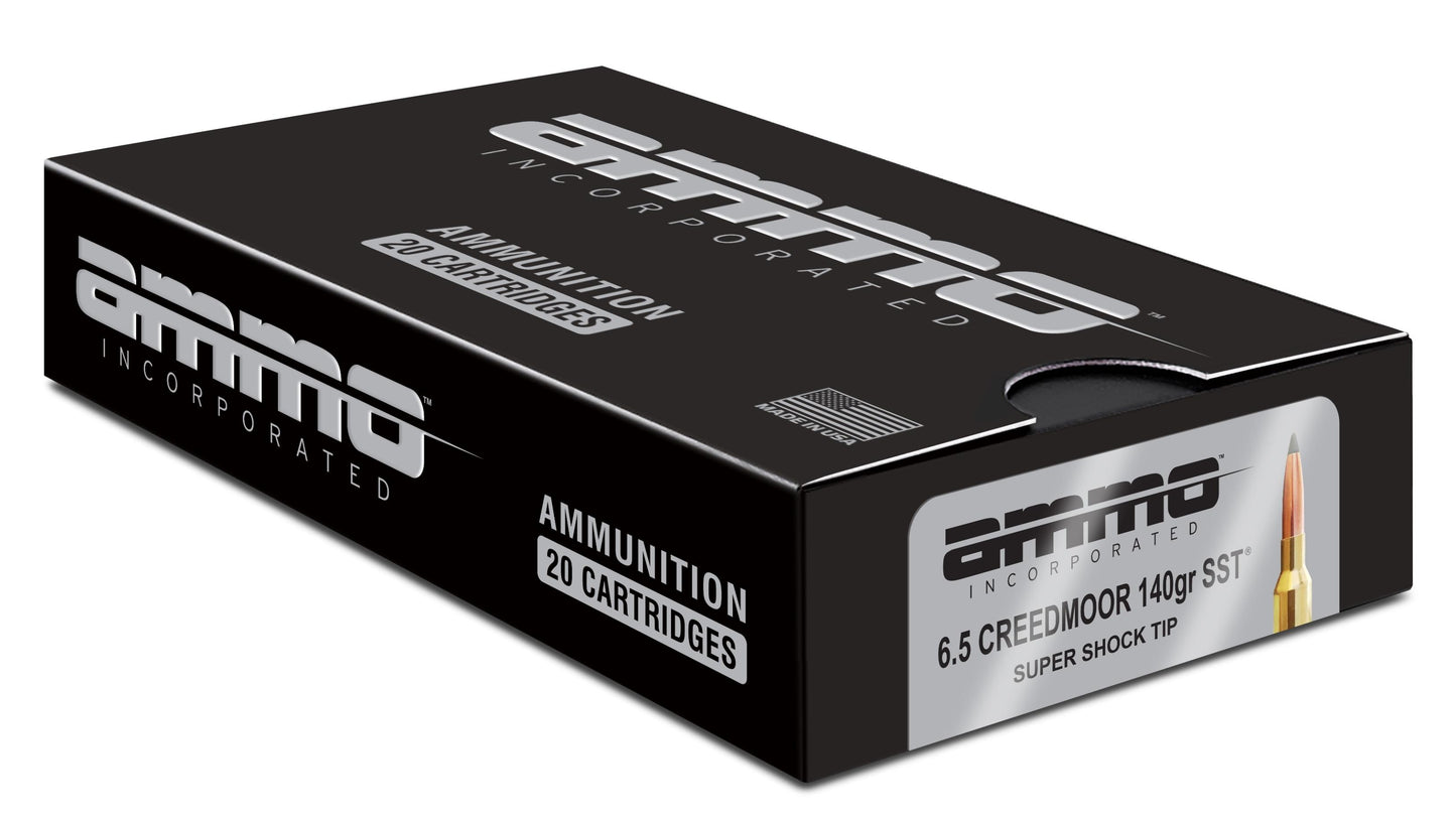 Ammo Inc Signature Hunt 6.5 Creedmoor Rifle Ammo - 140 Grain | Super Shock Tip | (200 Round Case)