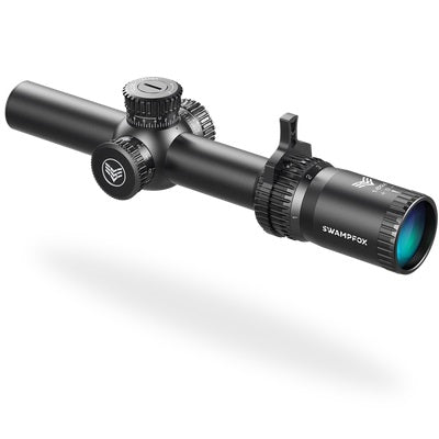 Swamp Fox Tomahawk LPVO Series Riflescope - Black | 1-4X24 | Guerrilla Dot BDC Reticle