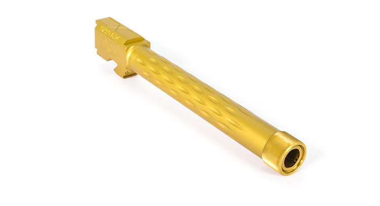 Faxon Firearms Match Series Glock G34 Flame Fluted Barrel 416R - Threaded | TiN (Gold) PVD