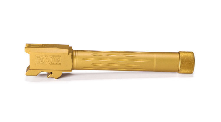 Faxon Firearms Match Series M&P Full Size Flame Fluted Barrel - Threaded | TiN (Gold) PVD