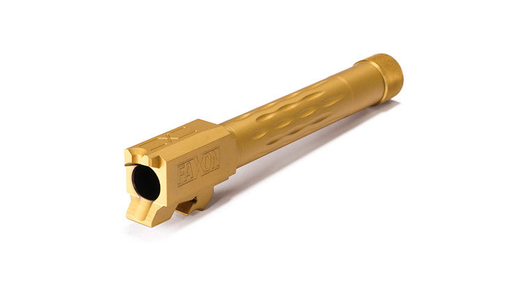 Faxon Firearms Match Series M&P Full Size Flame Fluted Barrel - Threaded | TiN (Gold) PVD