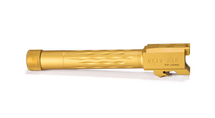 Faxon Firearms Match Series M&P Full Size Flame Fluted Barrel - Threaded | TiN (Gold) PVD