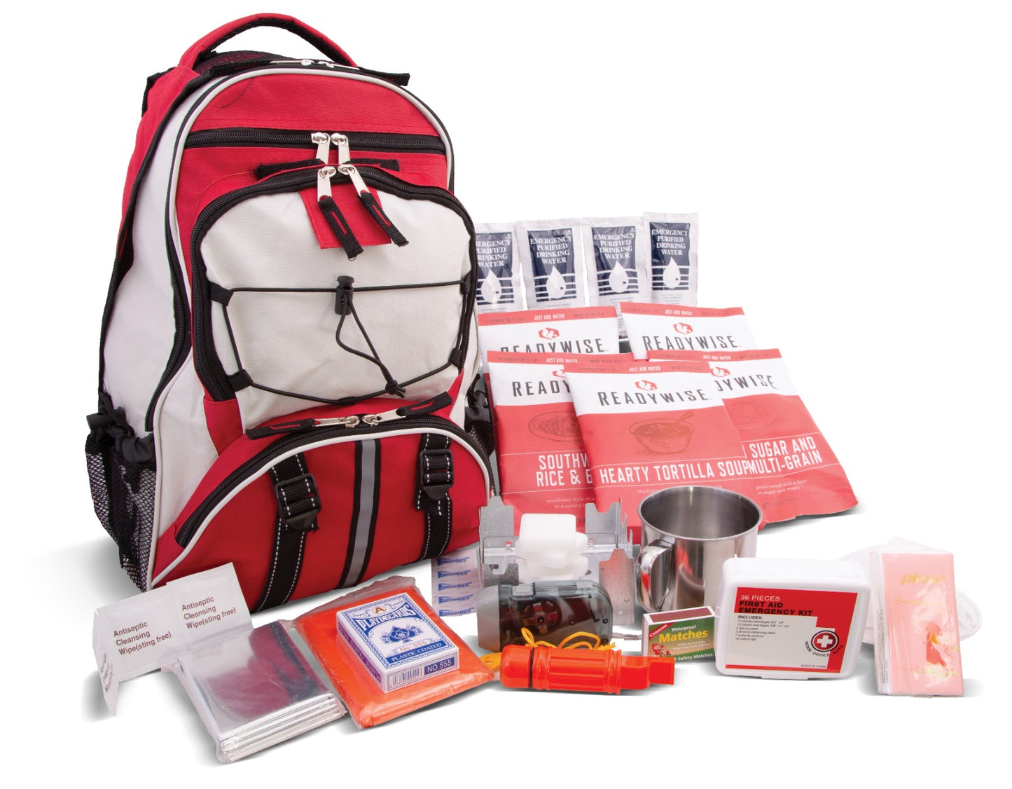 ReadyWise 64 Piece Survival Backpack - Red