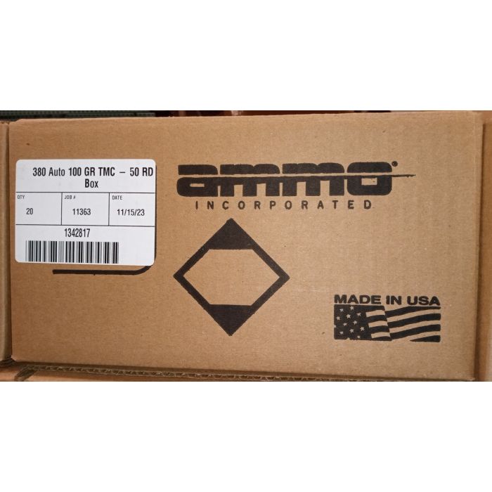 Ammo Inc Signature, .380, Automatic Colt Pistol, ACP, Handgun Ammo 100 Grain | Total Metal Coating, TMC | 50 Rounds per Box, 20 Boxes per Case 