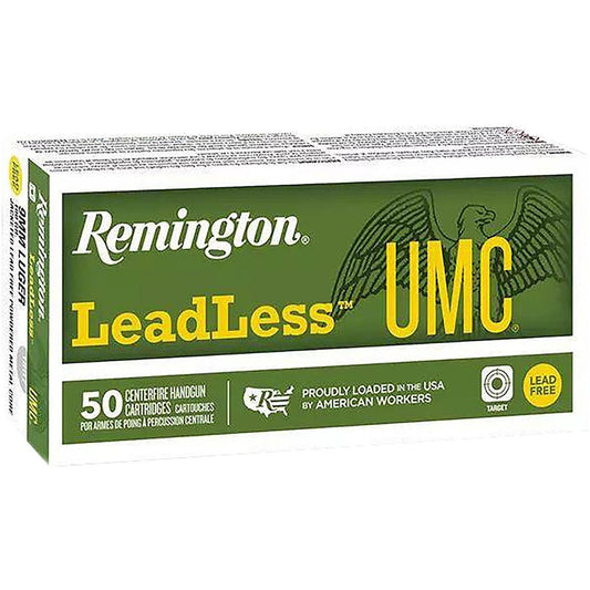 Remington, UMC Leadless, 9MM, 100 Grain, Lead Free, (50 Round Box)