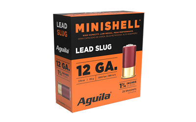 Aguila Ammunition, Minishell, 12 Gauge, 1.75", Slug  (250 Round Case)