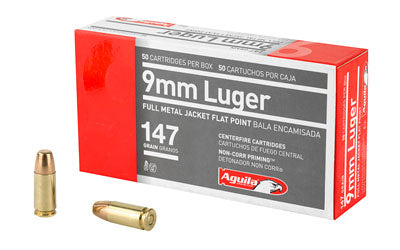 Aguila 9mm 147 Grain |Full Metal Jacket Flat Point| (1000 Round Box)