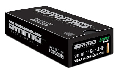 Ammo Inc, Signature, 9MM, 115 Grain | Sierra Match Jacketed Hollow Point |  (1000 Round Case)