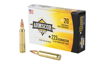 Armscor, 223 Rem, 55 Grain | PSP, Pointed Soft Point |  (1000 Round Case)