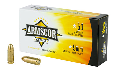 Armscor, 9MM, 124 Grain | Full Metal Jacket |  (1000 Round Case)