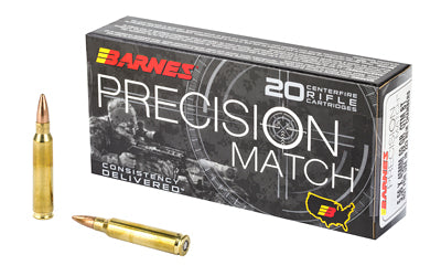 Barnes, Precision Match, 556NATO, 69 Grain, Open Tip Match Boat Tail  (200 Round Case)