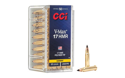 CCI Ammunition, V-Max, 17HMR, 17 Grain, Poly Tip  (2000 Round Case)