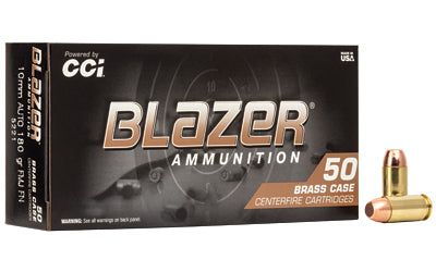 Blazer Ammunition, Blazer Brass, 10MM, 180 Grain, Full Metal Jacket  (1000 Round Case)