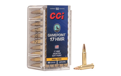 CCI Ammunition, Gamepoint, 17HMR, 20 Grain, Jacketed Soft Point  (2000 Round Case)