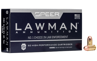 Speer Lawman, 380 ACP, 95 Grain | TMJ |  (1000 Round Case)