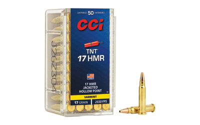 CCI Ammunition, TNT, 17 HMR, 17 Grain, Jacketed Hollow Point  (2000 Round Case)