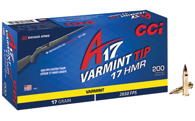 CCI Ammunition, A17, 17HMR, 17 Grain, V-Max  (2000 Round Case)