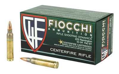 Fiocchi Ammunition, Rifle, 223 Remington, 55 Grain | FMJ Boat Tail |  (1000 Round Case)