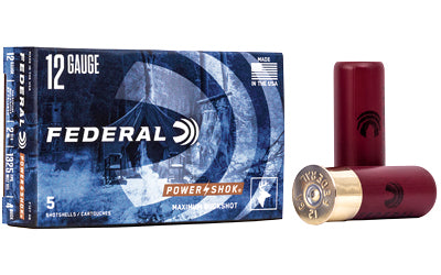 Federal, PowerShok, 12 Gauge, 2.75", 4 Buck, Max Dram, Buckshot, 27 Pellets  (250 Round Box)