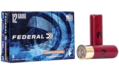 Federal, PowerShok, 12 Gauge, 3", 4 Buck, Mag Dram, Buckshot, 41 Pellets  (250 Round Case)