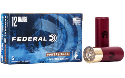 Federal, PowerShok, 12 Gauge, 2.75", 00 Buck, 3 Dram, Buckshot, 9 Pellets  (250 Round Box)