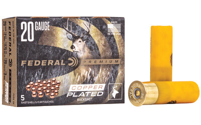 Federal, Premium, Vital Shok, 20 Gauge 2.75", 3 Buck, 1 1/8 oz, Buckshot, 20 Pellets  (250 Round Case)