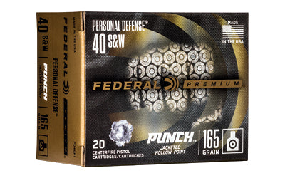 Federal Premium, Punch, 40 S&W, 165 Grain | JHP |  (200 Round Case)