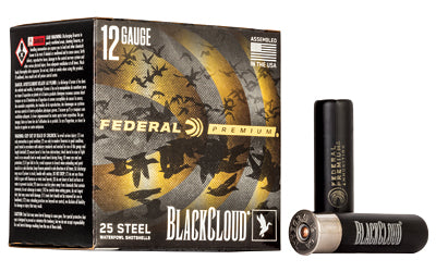 Federal, Premium, Black Cloud FS Steel with Flightcontrol Flex Wad, 12 Gauge 3.5", #2, 1 1/2oz, Steel Shot  (250 Round Box)