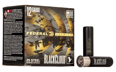 Federal, Premium, Black Cloud FS Steel with Flightcontrol Flex Wad, 12 Gauge 3.5", #BB, 1 1/2oz, Steel Shot  (250 Round Case)