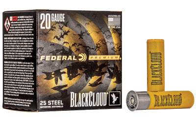 Federal, Premium, Black Cloud FS Steel with Flightcontrol Flex Wad, 20 Gauge 3", #4, 1 oz, Steel Shot  (250 Round Case)