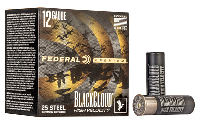 Federal, Premium, Black Cloud FS Steel High Velocity with Flightcontrol Flex Wad, 12 Gauge 3", BB, 1 1/8 oz, Steel Shot  (250 Round Case)