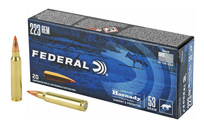 Federal, Varmint and Predator, V-Max, 223 Remington, 53 Grain  (200 Round Case)