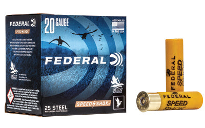 Federal, Speed-Shok, 20 Gauge 3", #3, 7/8 oz, Steel Shot  (250 Round Case)