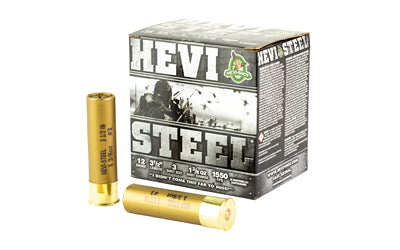 HEVI-Shot, HEVI-Steel, 12 Gauge 3.5", Max Dram, 1 3/8 oz, #3 Shot Size  (250 Round Case)