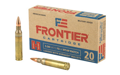 Frontier Cartridge, Lake City, 556 NATO, 75 Grain, Boat Tail Hollow Point Match  (500 Round Case)