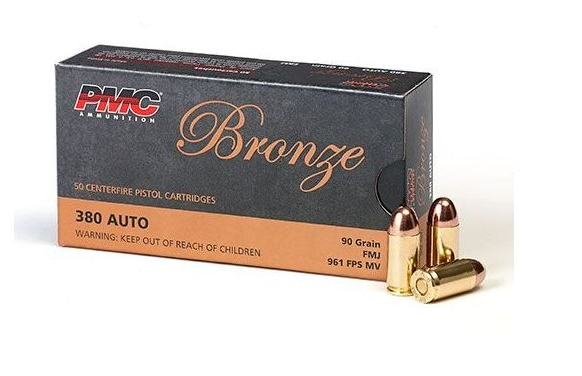 PMC Bronze .380 ACP Handgun Ammo - 90 Grain | FMJ