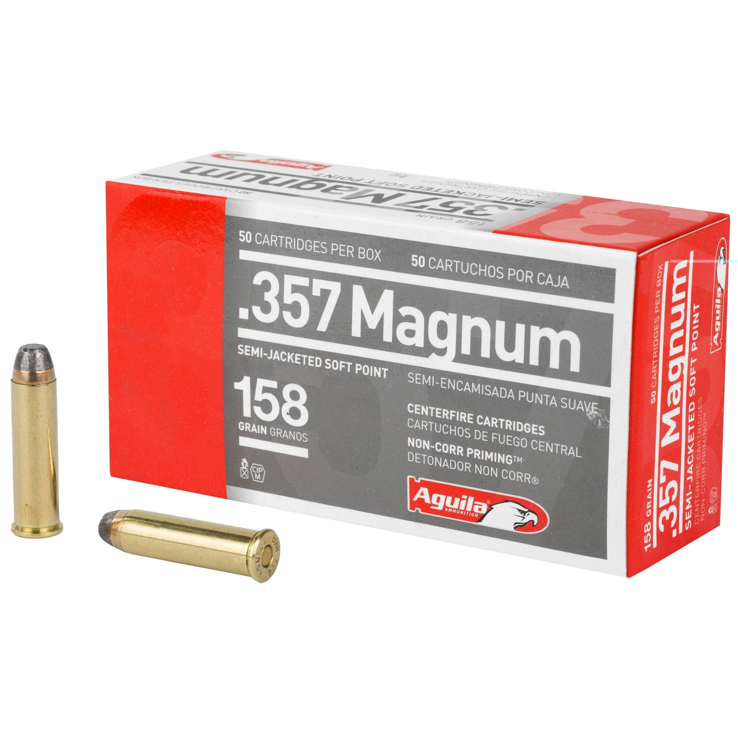 Aguila Ammunition, Pistol, 357 Mag, 158 Grain, Semi Jacketed Soft Point, (1000 Round Case)