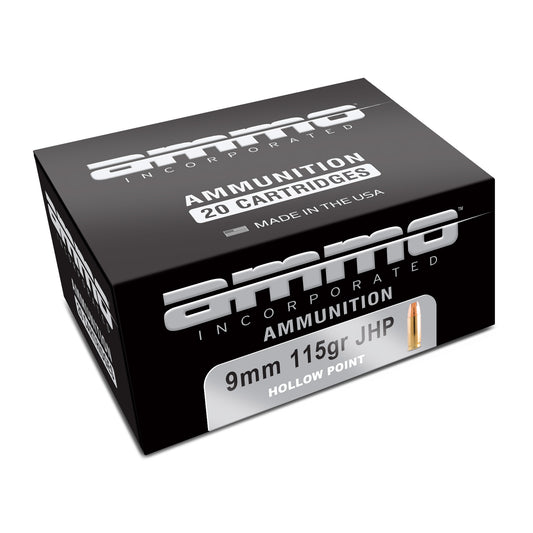 Ammo Inc Ammunition 9mm 115 Grain JHP (20 Round Box)