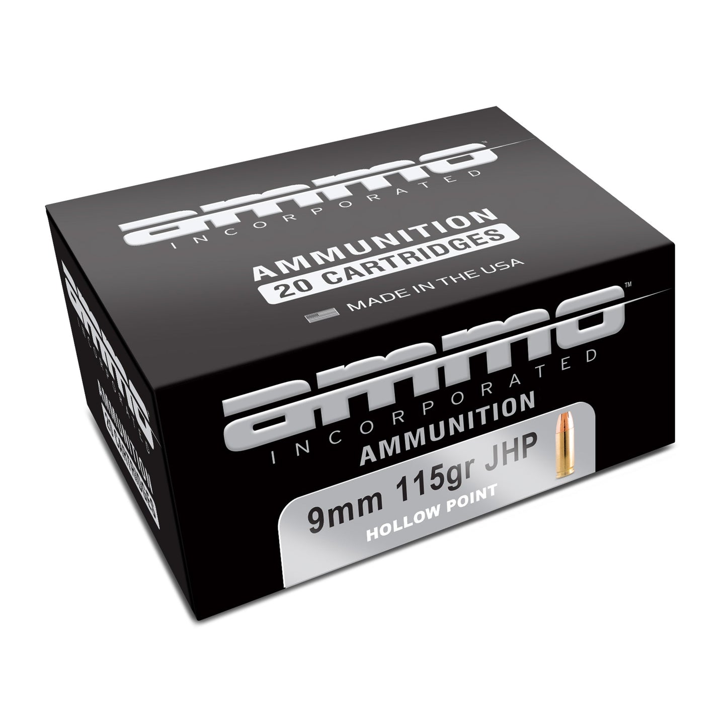 Ammo Inc Ammunition 9mm 115 Grain |Jacketed Hollow Point | (200 Round Case)