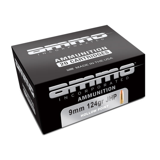 Ammo Inc, Signature, 9MM, 124 Grain, Jacketed Hollow Point  (200 Round Case)