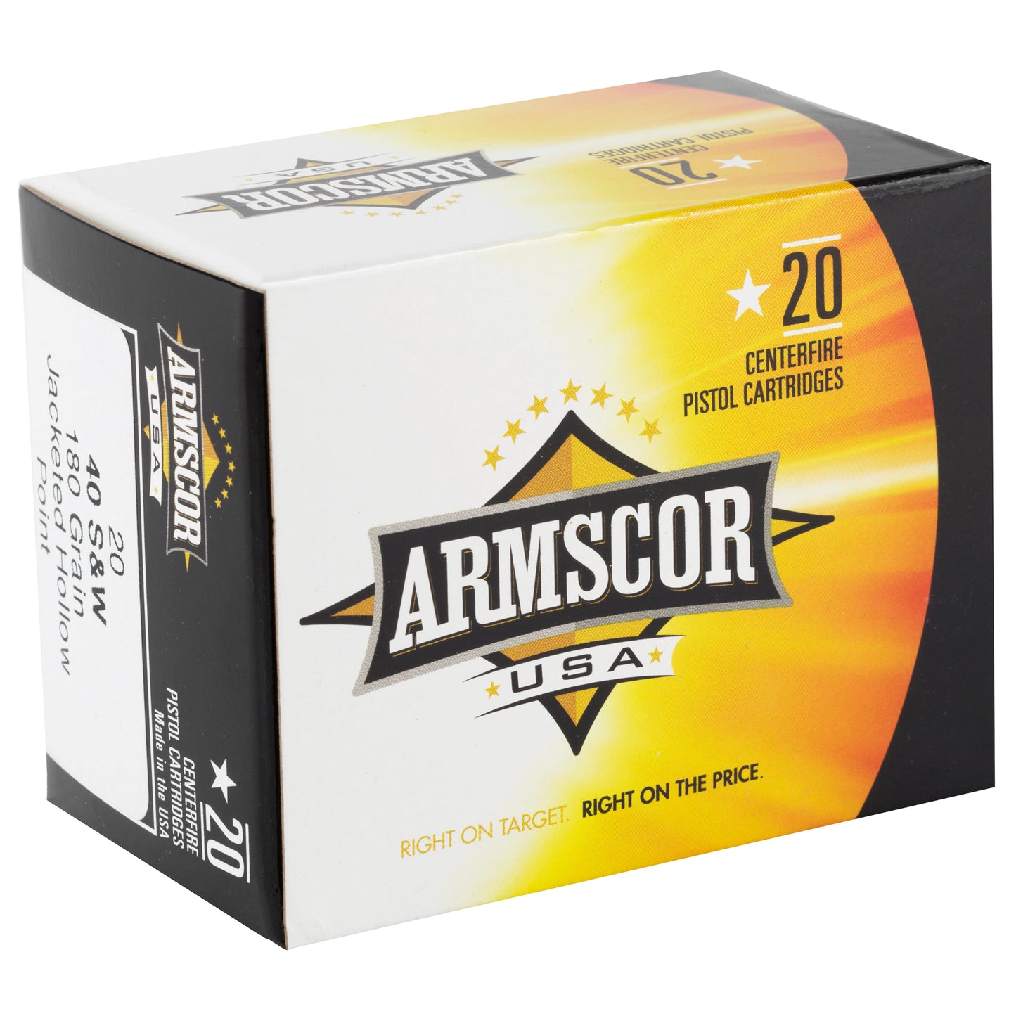 Armscor, 40 S&W, 180 Grain | JHP |  (20 Round Box)