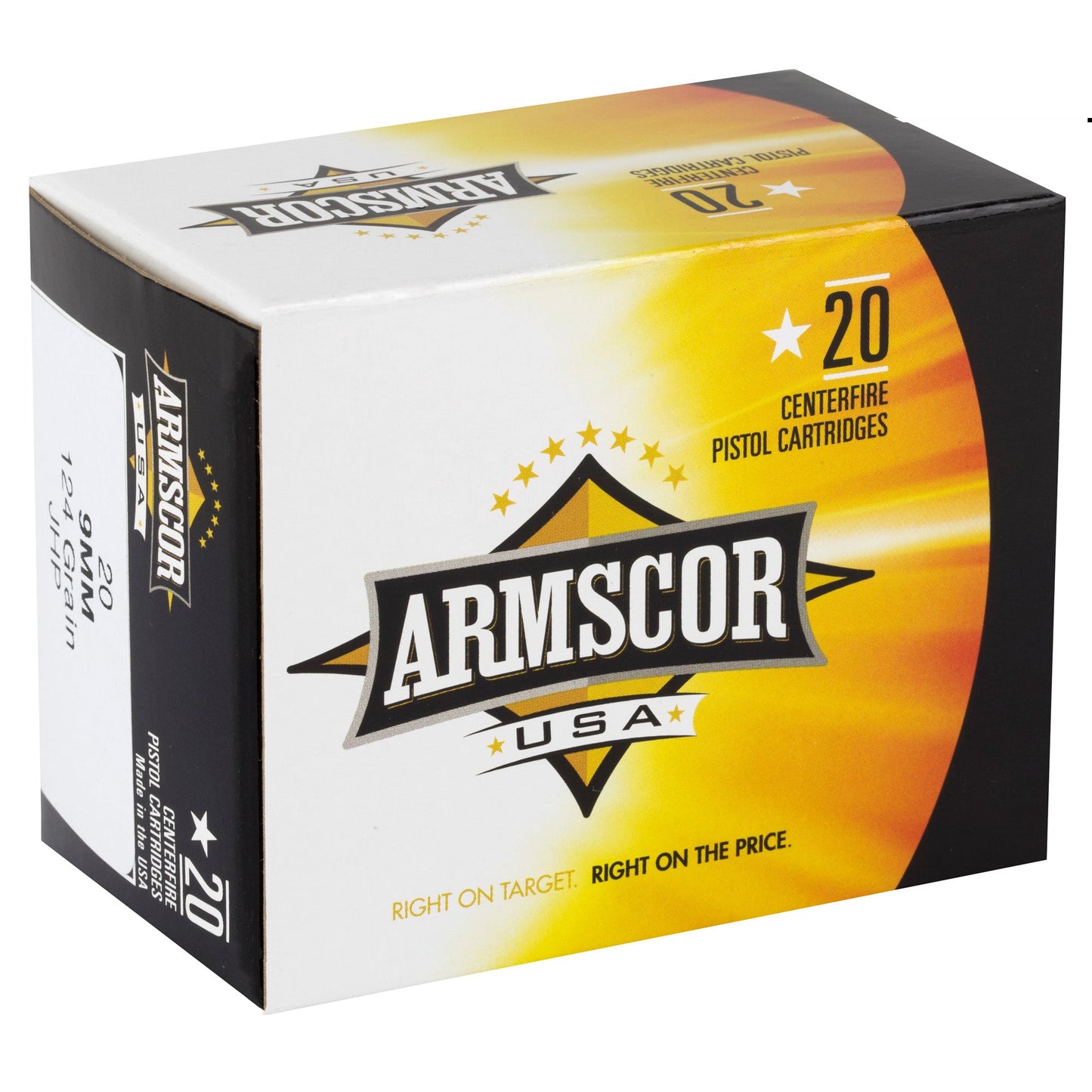 Armscor, 9MM, 124 Grain, Jacketed Hollow Point  (500 Round Case)