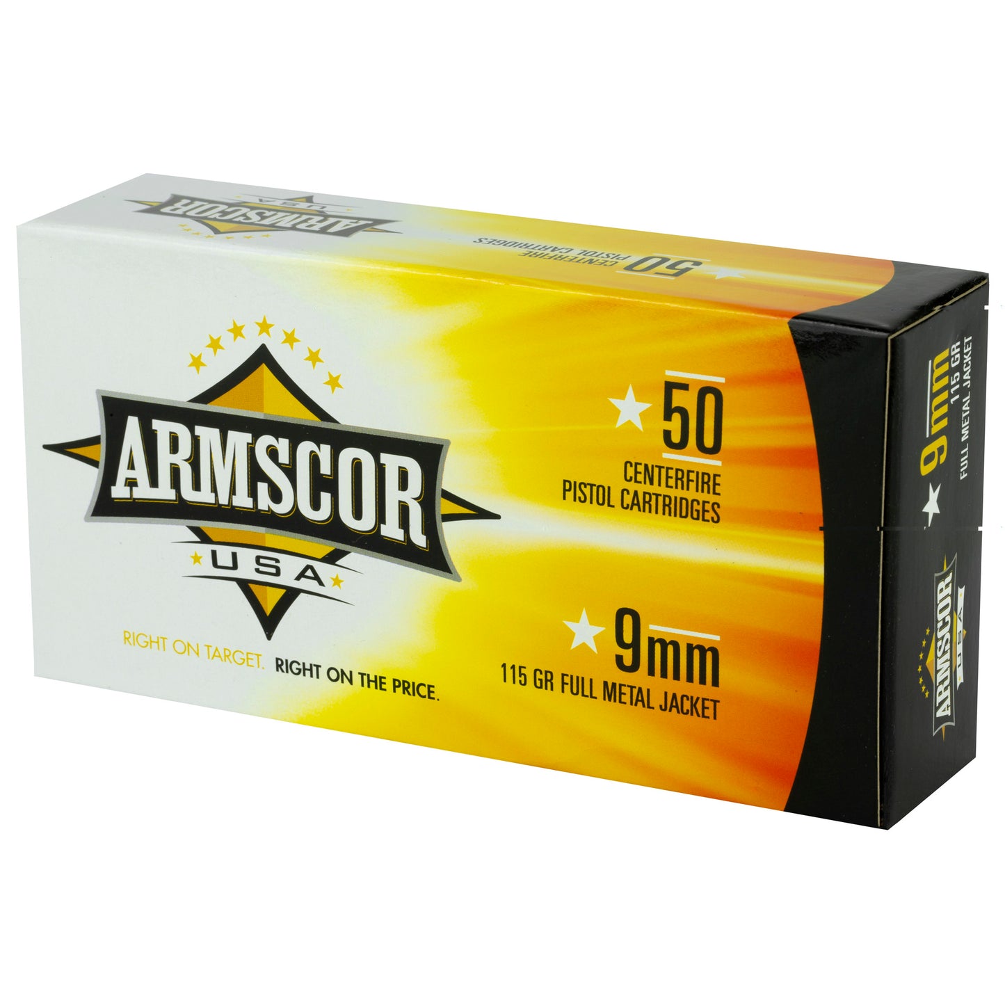 Armscor USA 9mm 115 Grain, Full Metal Jacket, FMJ (50 Round Box)