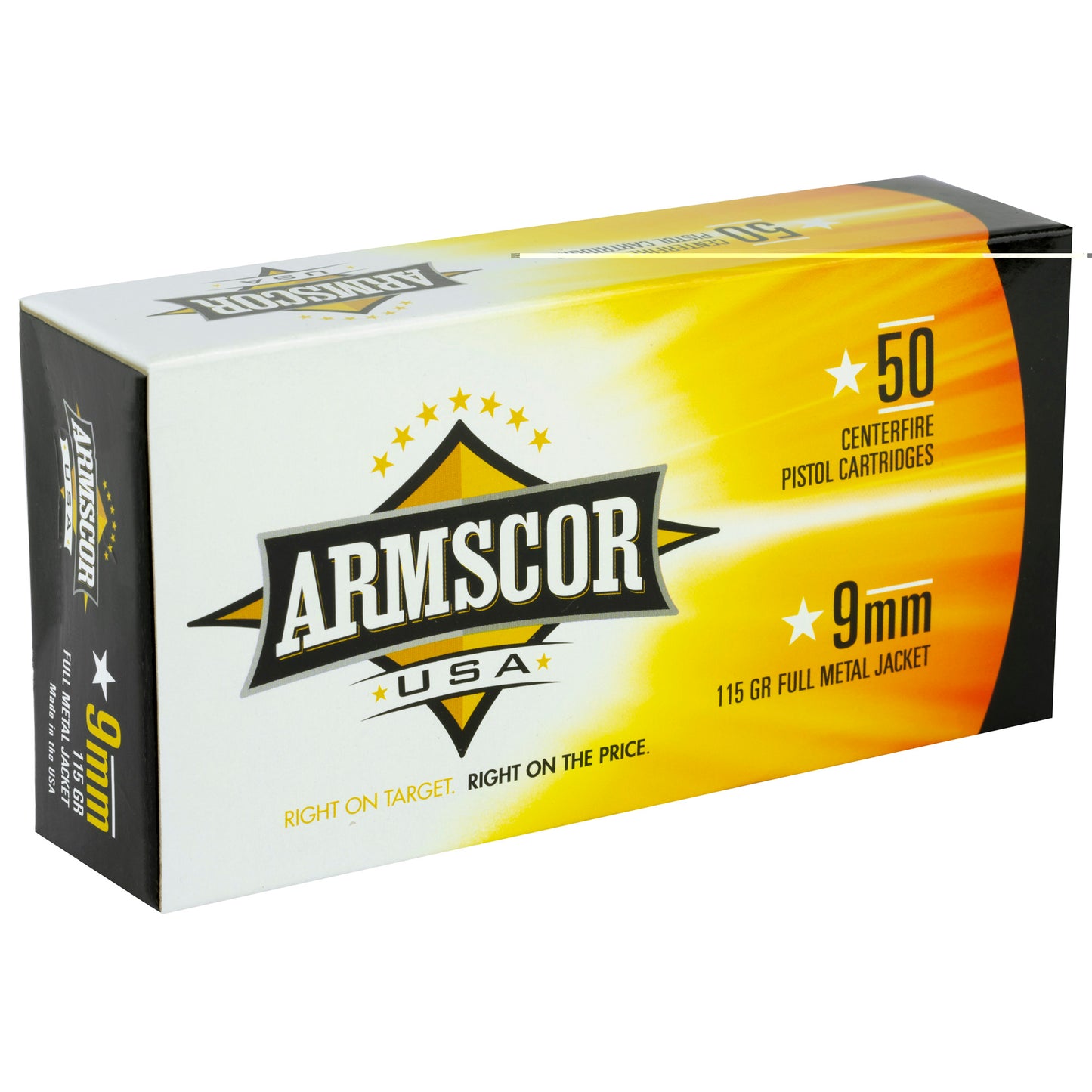 Armscor USA 9mm 115 Grain, Full Metal Jacket, FMJ (50 Round Box)