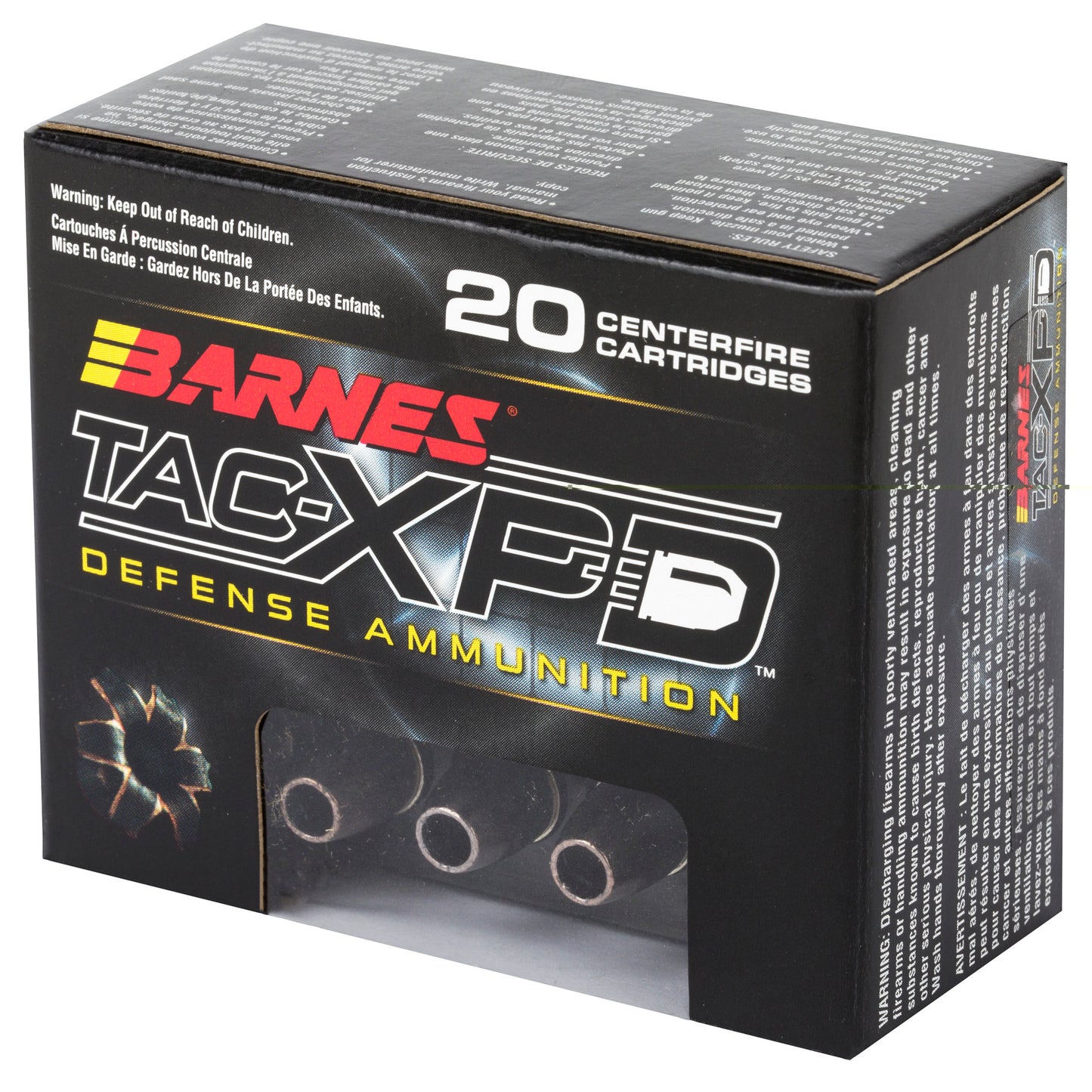 Barnes, TAC-XPD, 9MM+P, 115 Grain, TAC-XP | HP | Lead Free  (20 Round Box)