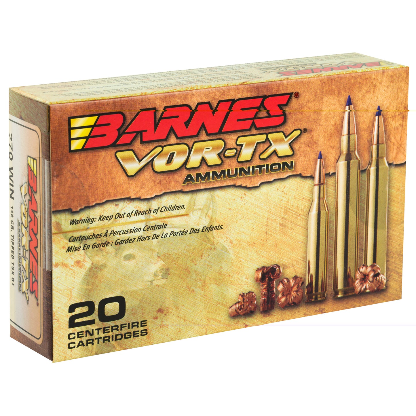 Barnes, VOR-TX, 270WIN, 130 Grain | TTSX BT| Lead Free  (20 Round Box)