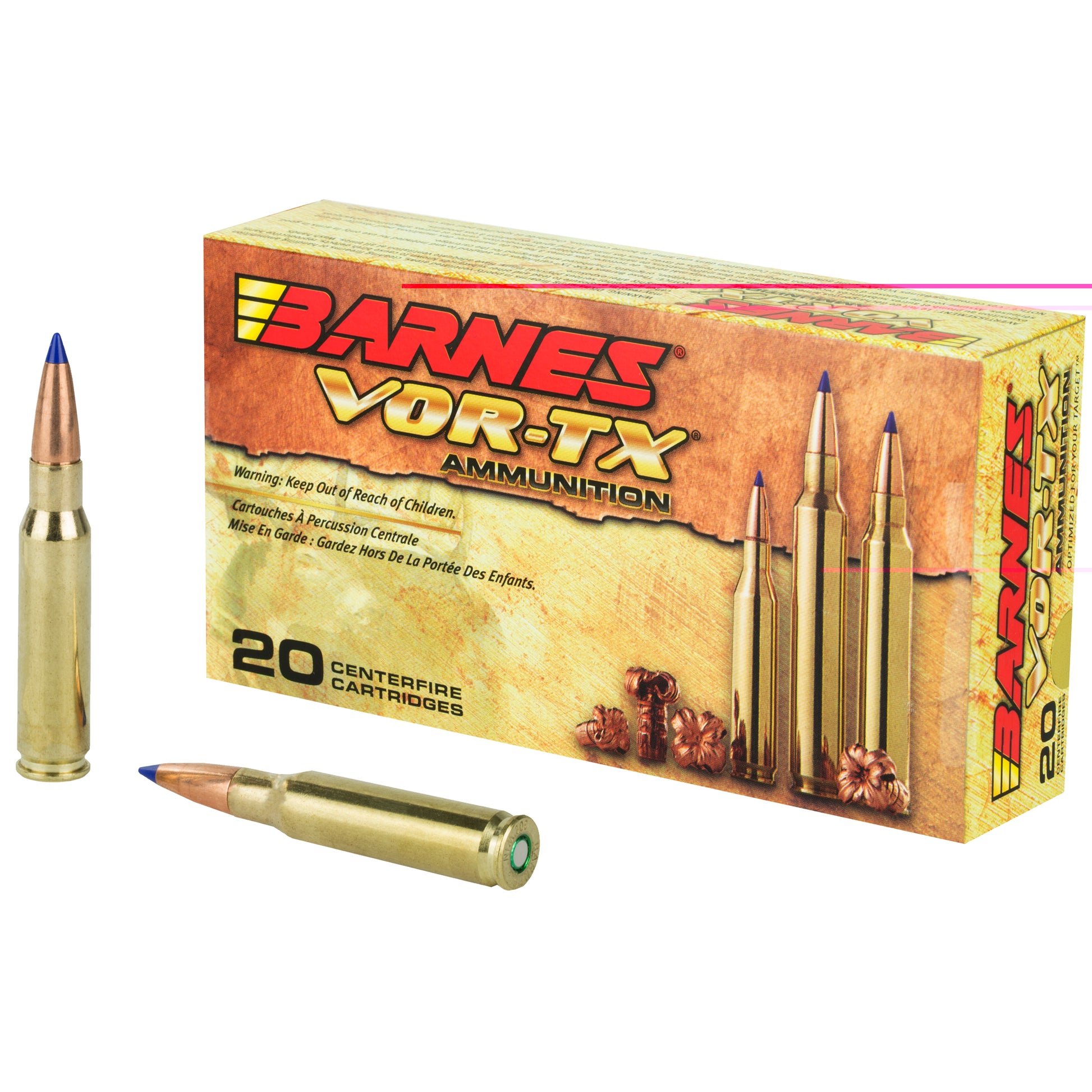 Barnes, VOR-TX, 308 Win, 150Gr, Tipped Triple Shock X, Boat Tail, (200 Round Case)