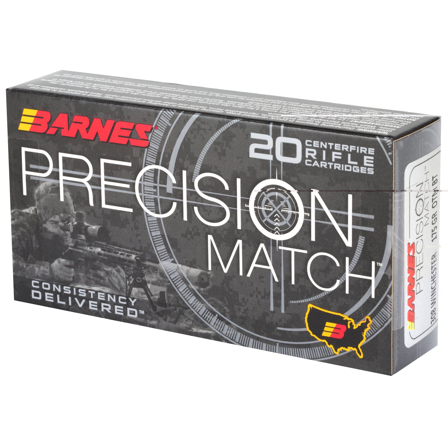 Barnes Precision Match 308 Winchester 175Gr (20 Round Box)