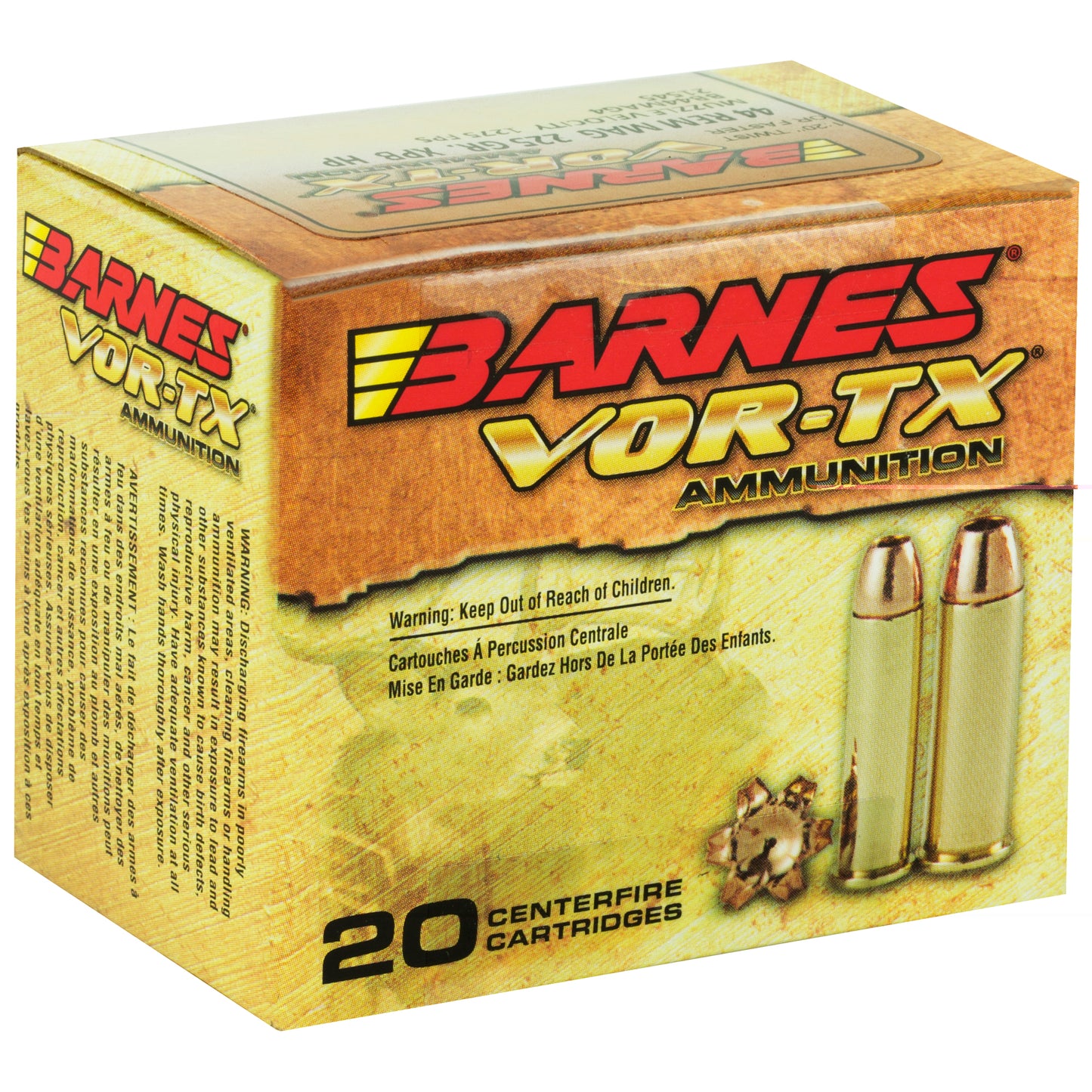 Barnes, VOR-TX, 44 Mag, 225 Grain | XPB |  (20 Round Box)